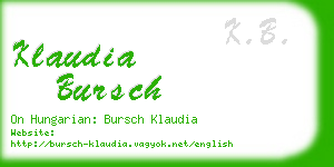klaudia bursch business card